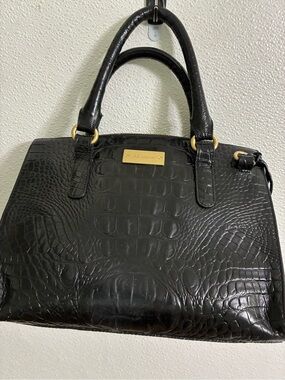 BRAHMIN Anywhere Convertible Melbourne Croc Embossed Leather Small Satchel Bag